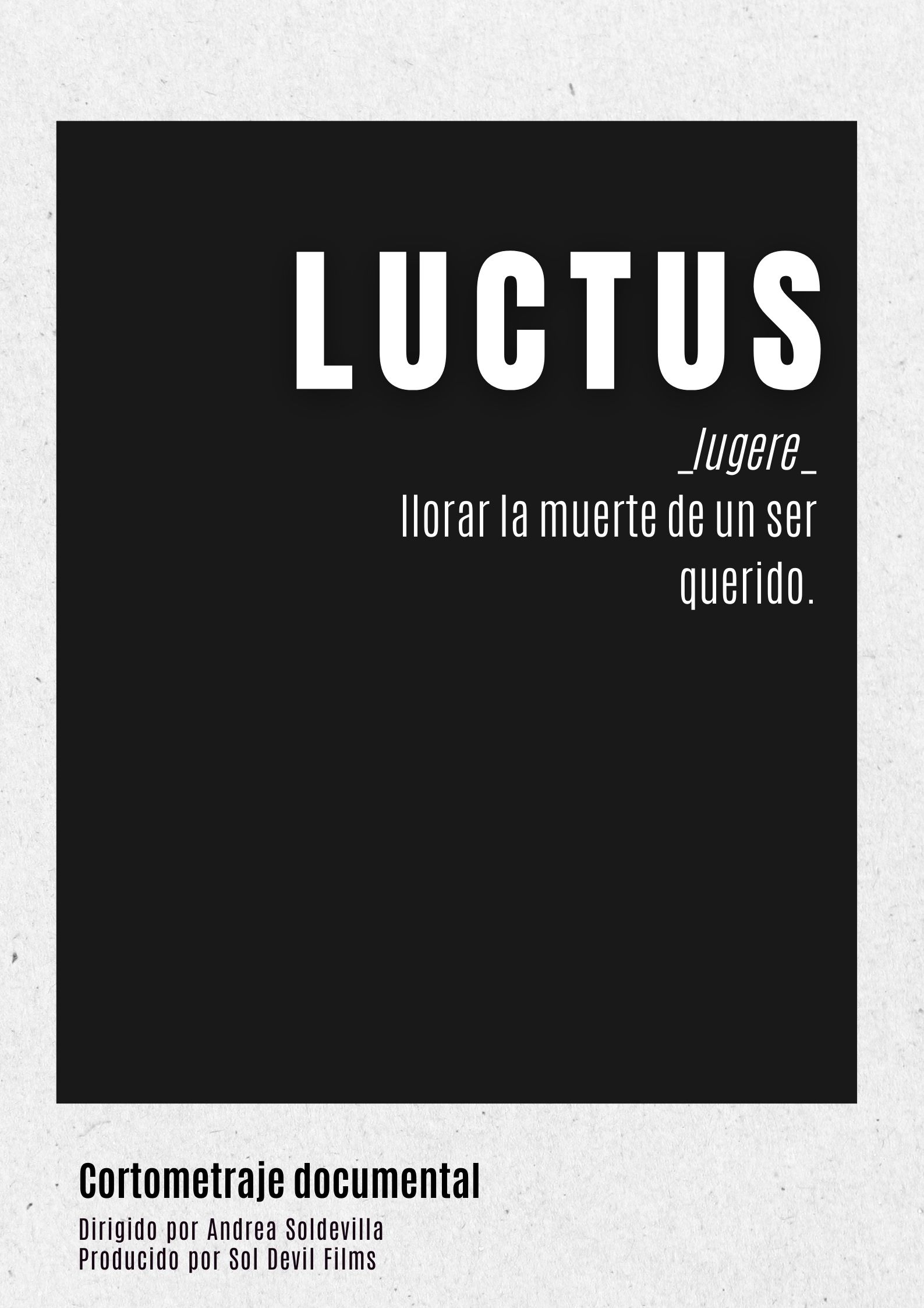 Póster del corto LUCTUS