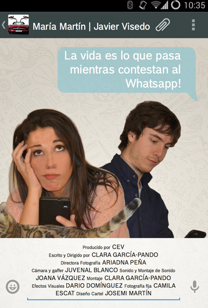 Póster del corto LA VIDA ES LO QUE PASA MIENTRAS TE CONTESTAN AL WHATSAPP