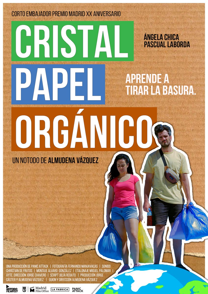 Póster del corto CRISTAL, PAPEL, ORGÁNICO