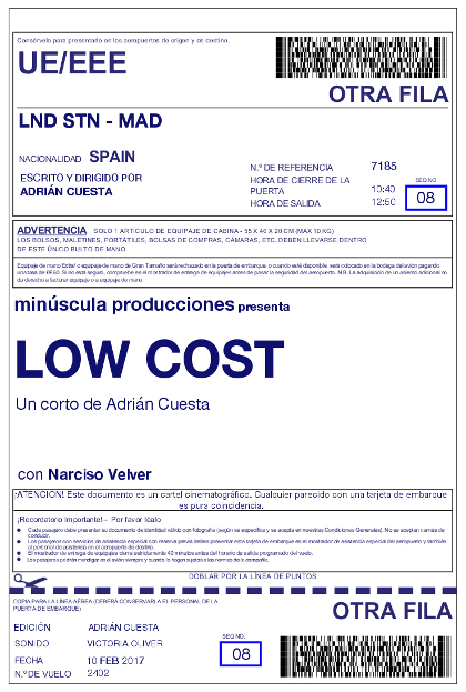 Póster del corto Low Cost